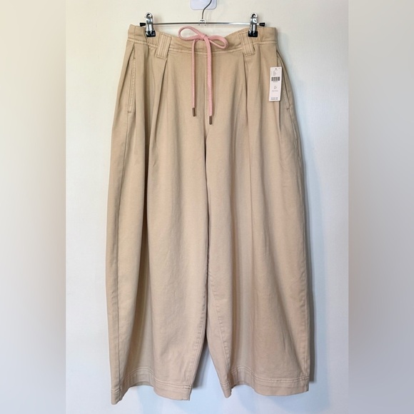 Pilcro Pants - Pilcro Anthro Khaki Relaxed Wide-Leg Pull On Barrel Pants Trousers NWT- Size SP
